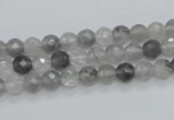 CCQ58 15.5 inches 6mm faceted round cloudy quartz beads wholesale