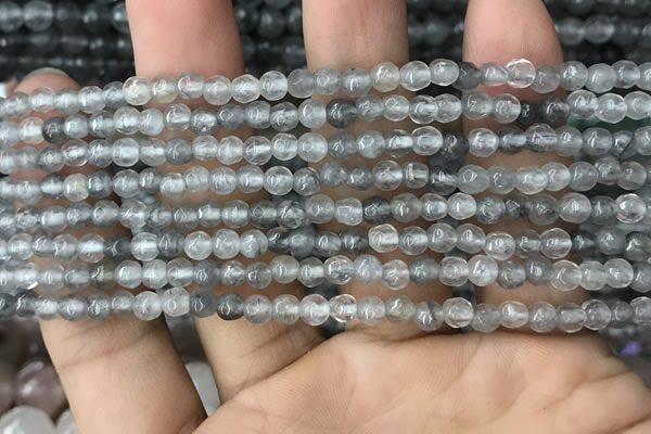 CCQ580 15.5 inches 4mm faceted round cloudy quartz beads wholesale