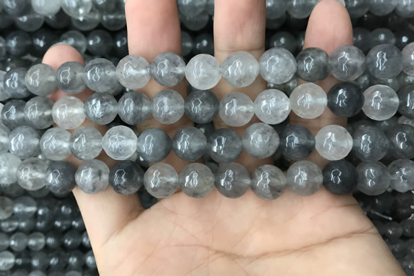 CCQ583 15.5 inches 10mm faceted round cloudy quartz beads wholesale