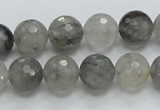 CCQ61 15.5 inches 12mm faceted round cloudy quartz beads wholesale