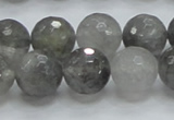 CCQ62 15.5 inches 14mm faceted round cloudy quartz beads wholesale