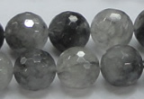 CCQ63 15.5 inches 16mm faceted round cloudy quartz beads wholesale