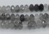 CCQ73 15.5 inches 6*8mm faceted rondelle cloudy quartz beads wholesale