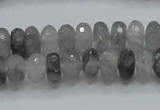 CCQ74 15.5 inches 7*10mm faceted rondelle cloudy quartz beads wholesale