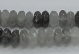 CCQ75 15.5 inches 6*12mm faceted rondelle cloudy quartz beads wholesale