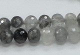 CCQ77 15.5 inches 8*10mm faceted rondelle cloudy quartz beads wholesale