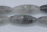 CCQ85 15.5 inches 10*30mm rice cloudy quartz beads wholesale