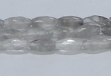 CCQ91 15.5 inches 6*12mm faceted rice cloudy quartz beads wholesale