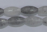 CCQ93 15.5 inches 10*20mm faceted rice cloudy quartz beads wholesale