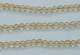 CCR01 15.5 inches 4mm round natural citrine gemstone beads wholesale