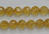 CCR05 15.5 inches 10mm faceted round natural citrine gemstone beads