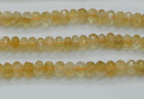 CCR07 15.5 inches 4*6mm faceted rondelle natural citrine gemstone beads