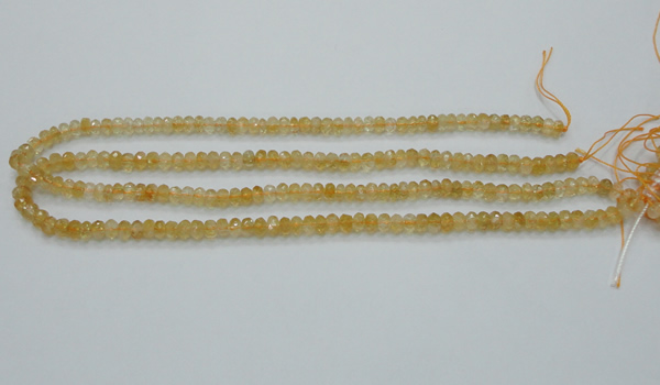 CCR07 15.5 inches 4*6mm faceted rondelle natural citrine gemstone beads