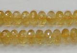 CCR09 15.5 inches 6*10mm faceted rondelle natural citrine gemstone beads