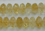 CCR11 15.5 inches 8*14mm faceted rondelle natural citrine gemstone beads