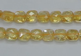 CCR14 15.5 inches 8*8mm faceted square natural citrine gemstone beads