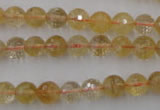 CCR153 15.5 inches 8mm faceted round natural citrine gemstone beads