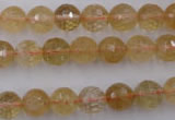 CCR154 15.5 inches 9mm faceted round natural citrine gemstone beads