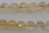 CCR155 15.5 inches 10mm faceted round natural citrine beads