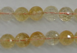 CCR156 15.5 inches 11mm faceted round natural citrine beads