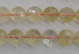 CCR157 15.5 inches 12mm faceted round natural citrine beads