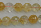 CCR158 15.5 inches 13mm faceted round natural citrine beads