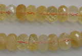 CCR163 15.5 inches 7*12mm faceted rondelle natural citrine beads