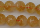 CCR168 15.5 inches 12mm round natural citrine beads wholesale