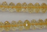 CCR174 15.5 inches 5*8mm faceted rondelle natural citrine beads