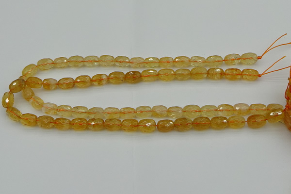 CCR178 15.5 inches 8*12mm faceted drum citrine gemstone beads