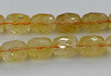 CCR179 15.5 inches 10*12mm faceted drum citrine gemstone beads