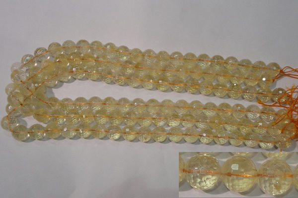 CCR203 15.5 inches 10mm faceted round natural citrine gemstone beads