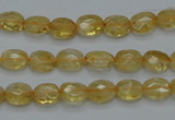 CCR21 15.5 inches 6*7mm faceted oval natural citrine gemstone beads