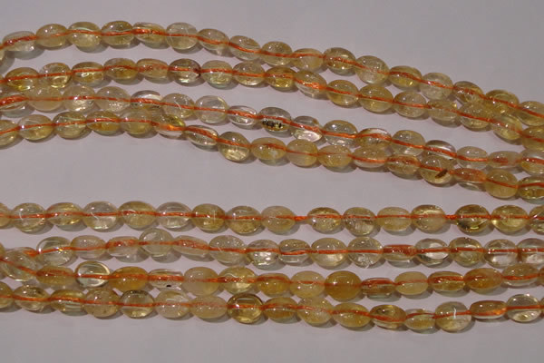 CCR228 15.5 inches 6*9mm oval natural citrine gemstone beads