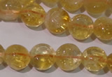 CCR230 15.5 inches 8mm flat round natural citrine gemstone beads