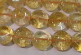 CCR231 15.5 inches 10mm flat round natural citrine gemstone beads