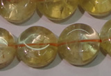 CCR233 15.5 inches 14mm flat round natural citrine gemstone beads