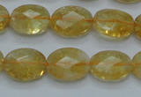 CCR24 15.5 inches 12*16mm faceted oval natural citrine gemstone beads