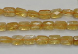 CCR26 15.5 inches 6*7mm faceted rectangle natural citrine beads