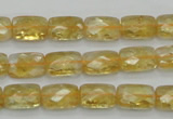 CCR27 15.5 inches 8*12mm faceted rectangle natural citrine beads