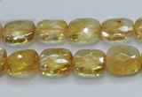 CCR28 15.5 inches 11*13mm faceted rectangle natural citrine beads