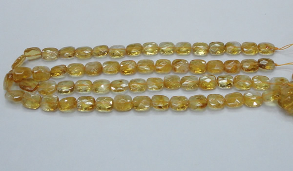 CCR28 15.5 inches 11*13mm faceted rectangle natural citrine beads