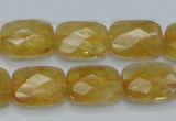 CCR29 15.5 inches 12*16mm faceted rectangle natural citrine beads