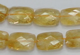 CCR30 15.5 inches 13*18mm faceted rectangle natural citrine beads