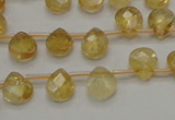 CCR31 15.5 inches 8*10mm faceted briolette natural citrine beads