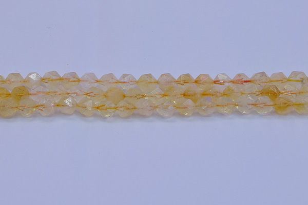 CCR312 15.5 inches 8mm faceted nuggets citrine gemstone beads