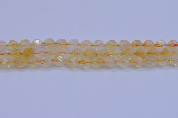 CCR313 15.5 inches 10mm faceted nuggets citrine gemstone beads