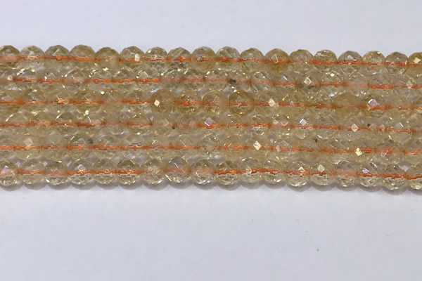 CCR325 15.5 inches 6mm faceted round citrine gemstone beads