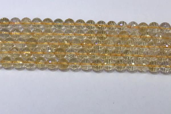 CCR338 15.5 inches 6mmm faceted round citrine gemstone beads