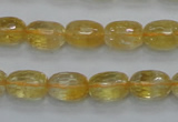 CCR34 15.5 inches 8*12mm faceted rice natural citrine gemstone beads